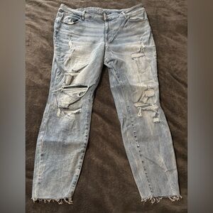 Maurice’s High-Rise Heavily Distressed Light Blue Women's Jeans